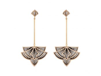 Couture yellow gold filigree diamond earrings