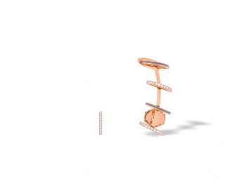 Dentelle gold filigree small asymmetric earrings