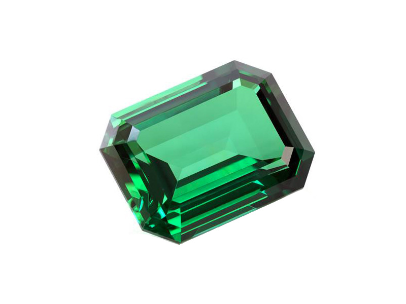 Emerald Cut Lab Grown Colombian Emerald Loose Stone