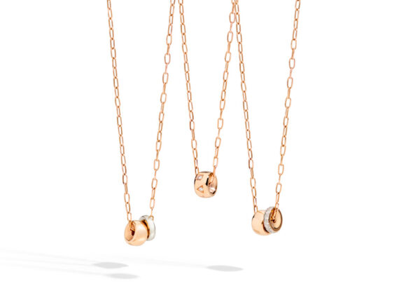 Pomellato Iconica pendants mounted on rose gold