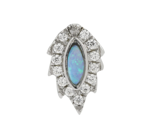 phoenix stud white gold white diamonds opal earring aaron jah stone