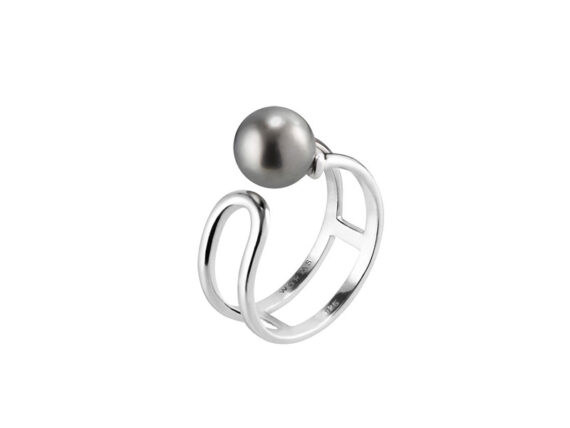 Worms Paris U Lock Me ring mounted on white gold with Tahitian cultured pearl