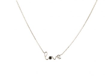 Love one black diamond necklace