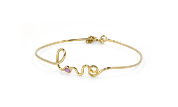 By Elia Love bracelet mounted on 18ct yellow gold with ruby