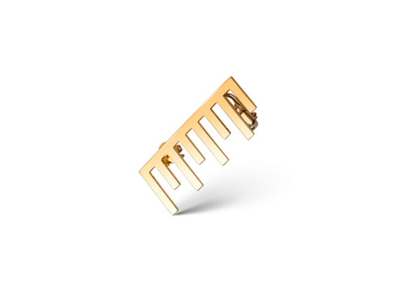 Claudia Oddi Gold earring mounted on yellow gold