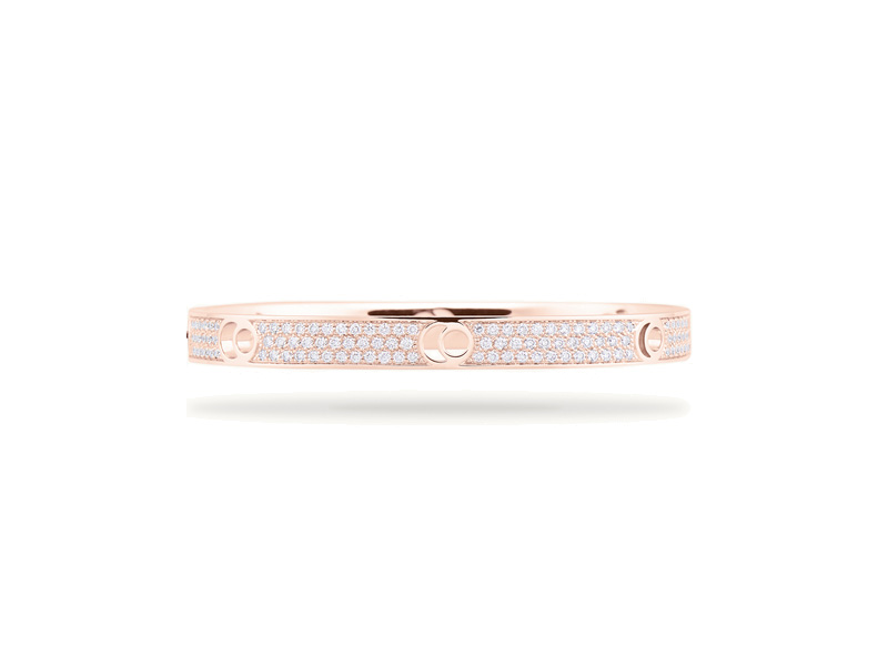 Courbet - Eclipse bangle in rose gold set with lab-created diamonds