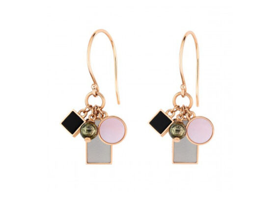 Ginette NY - Ever frost charm earrings mounted on rose gold