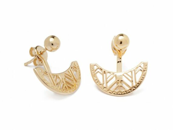 Lou Yetu Celeste half moon earrings mounted on gold plated ~ 40 Euros 