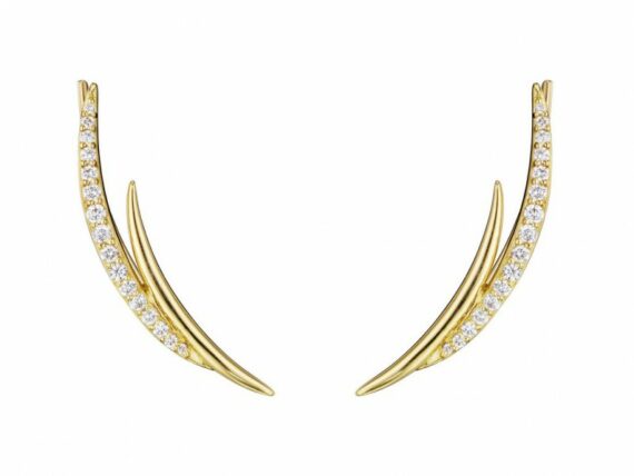 Penny Preville Crescent ear climbers mounted on gold with diamond ~ USD$ 1'795