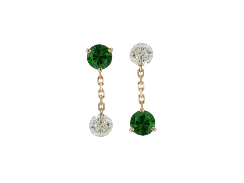 Raphaele Canot - Set free tsavorite and diamond drops on yellow gold