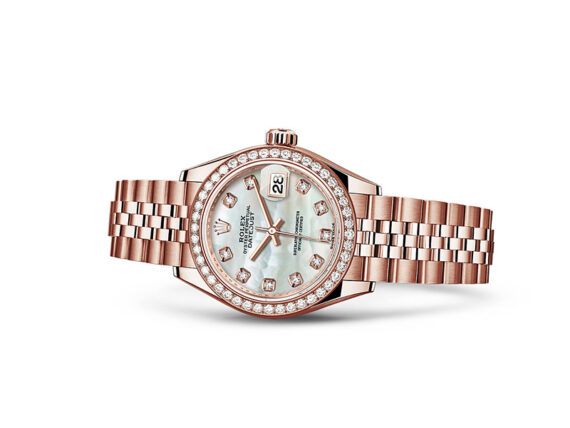 Lady-datejust 28 - Oyster, 28mm, Everose gold and diamonds