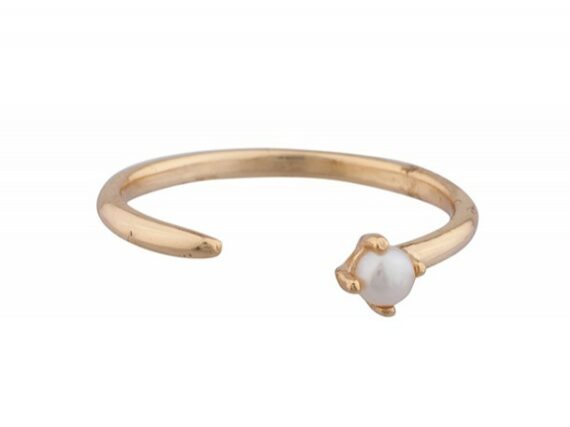 Shashi Alana ring mounted on gold plated sterling silver with a pearl ~ USD$ 36