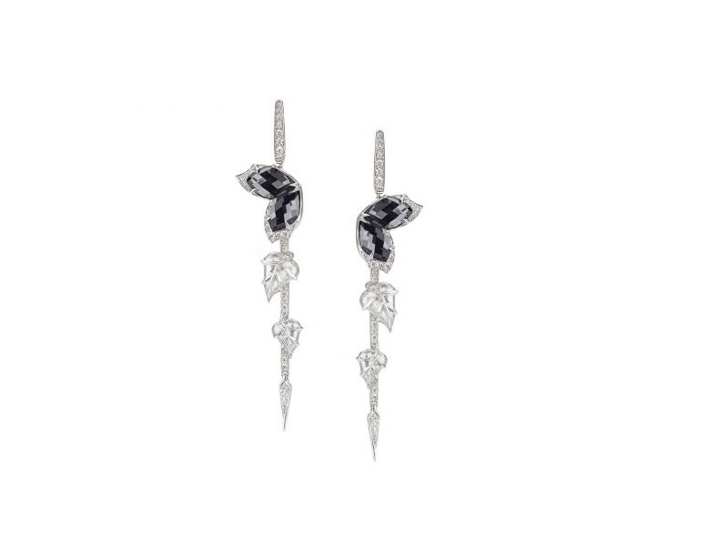 Stephen Webster White gold and hematite crystal haze detachable earrings