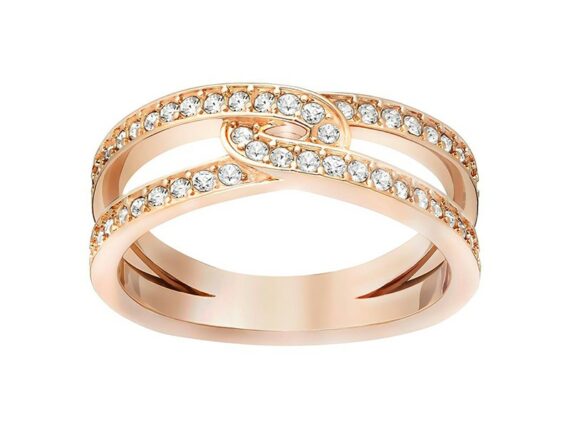 Swarovski Creativity ring mounted on rose gold-plated with crystals