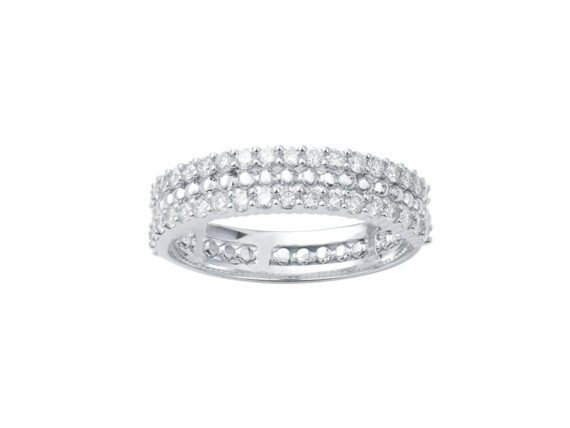 Vanessa Tugendhaft Princess ring mounted on white gold with diamonds 