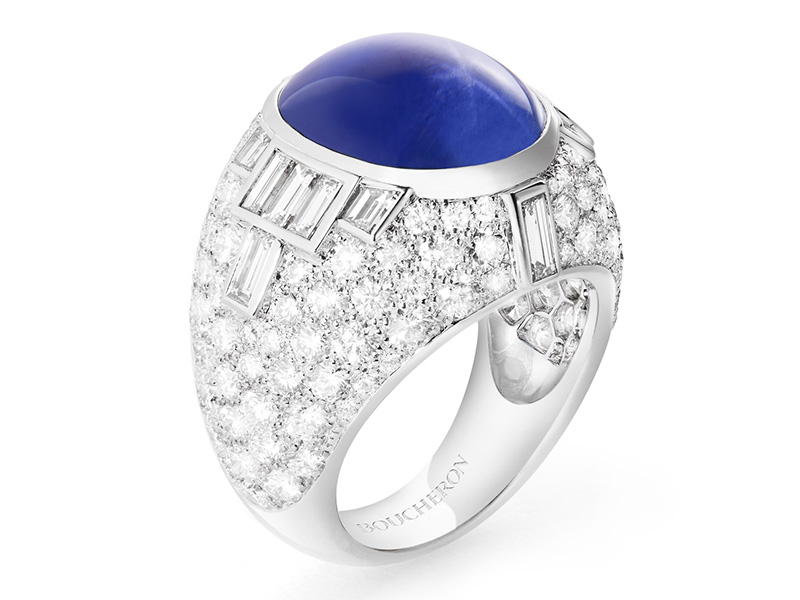 Boucheron Star Sapphire ring with diamonds