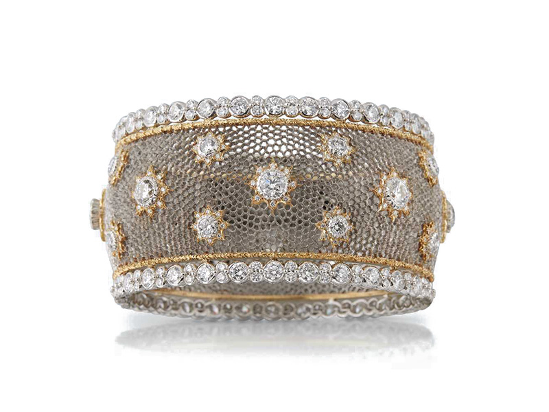 Buccellati Volta Celeste bracelet mounted on white and yellow gold set with 384 diamonds