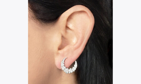 Colette Jewelry Crescent Huggies white gold diamonds