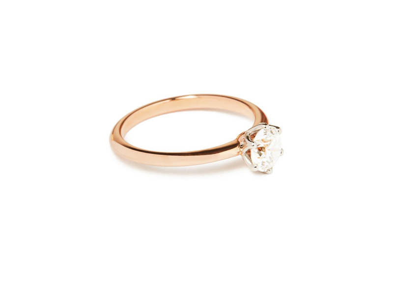Pérouse Paris Venise ring mounted on rose gold set with diamond