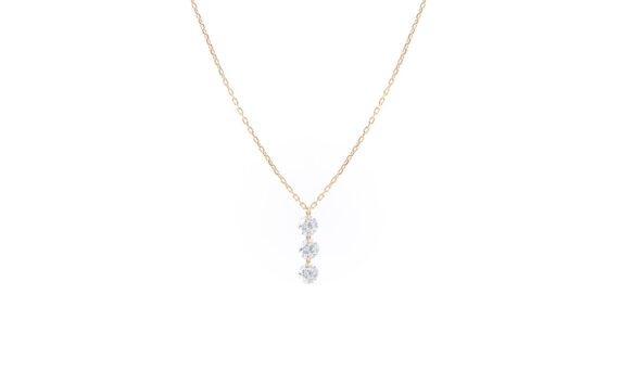 Persée Paris Danaé three diamonds necklace mounted on 18ct yellow gold