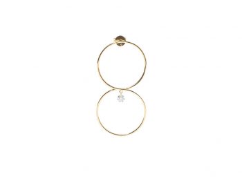 Géométrique one diamond pendant earrings