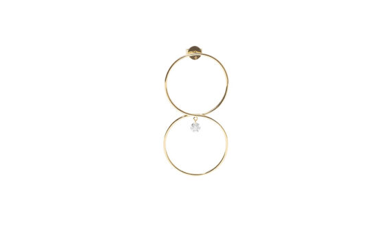 Persée Paris Géométrique one diamond pendant earrings 18ct yellow gold