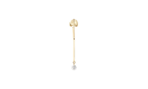 Persée Paris Géométrique square earrings on 18ct yellow gold with one diamond