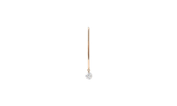 Persée Paris Géométrique square earrings on 18ct rose gold with one diamond
