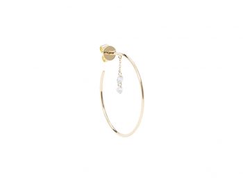 Géométrique two diamonds chain hoops