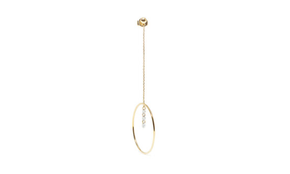 Persée Paris Pendule three diamonds earrings mounted on 18ct yellow gold