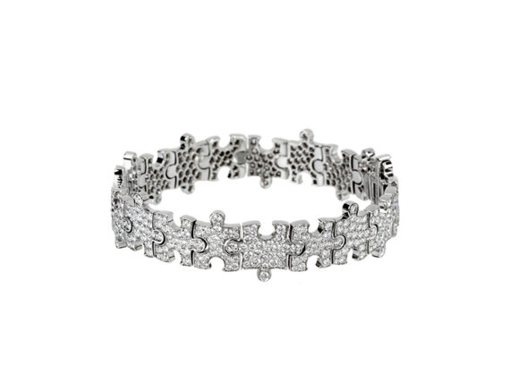 Akillis Puzzle collection - Bracelet mounted on white gold set with diamonds