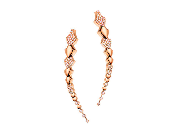 Akillis Python Collection - Earrings mounted on rose gold with diamonds