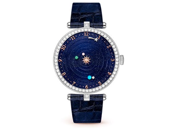 Lady Arpels Planétarium Watch on white gold with turquoise, diamonds, mother of pearl and aventurine