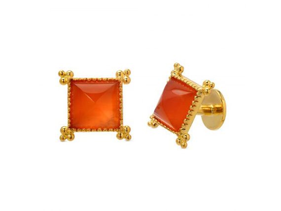 Victor Velyan Cuff links mounted on gold with Carnelians