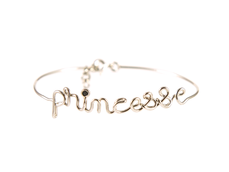 By Elia - Princesse bracelet, mounted on white gold with a black diamond