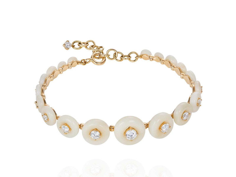 Fernando Jorge - Surround Bracelet, mounted yellow gold with tagua seed and diamonds