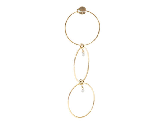 Persée Paris - Géométrique earring mounted on yellow gold with 2 diamonds