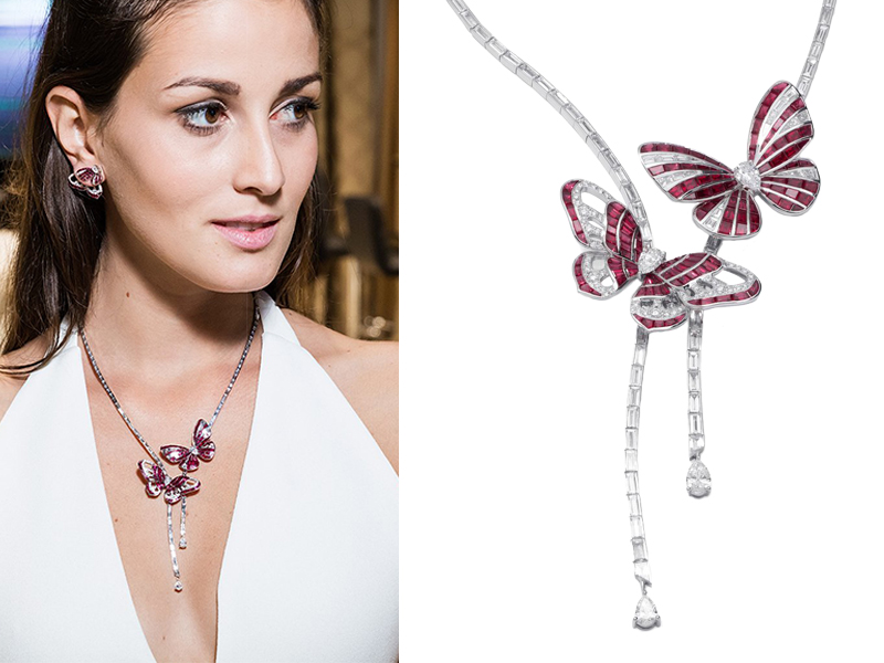 Stenzhorn - Butterfly Lovers Necklace with rubies and diamonds set in white gold