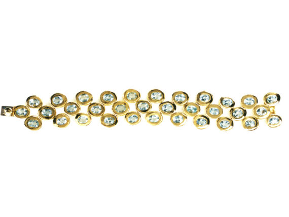 Aude Lechère - Bracelet mounted on yellow gold set with aquamarine