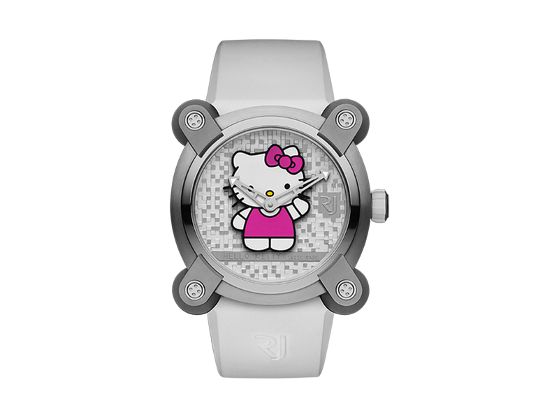 3D Hello Kitty Face Based Toy Design Digital Glowing Watch with Disco Music  and Blinking Lights