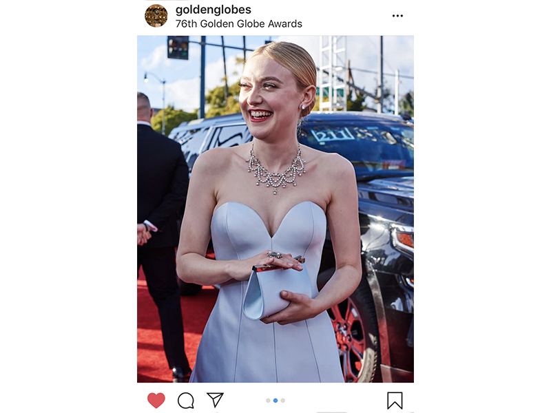 Neil Lane - Dakota Fanning wore Neil Lane Couture Diamond earrings. Golden Globes 2019