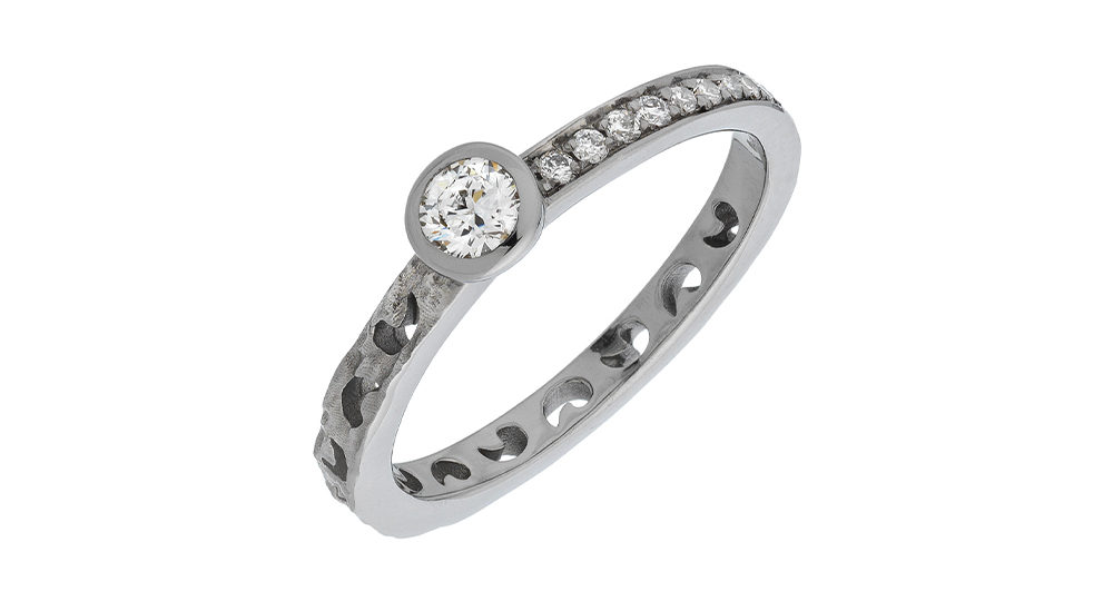 Orion Ring with Diamond Pave & Circle Halo