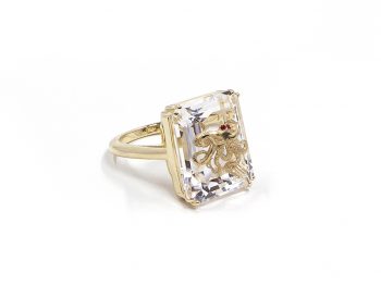 Pulpo rock crystal ring