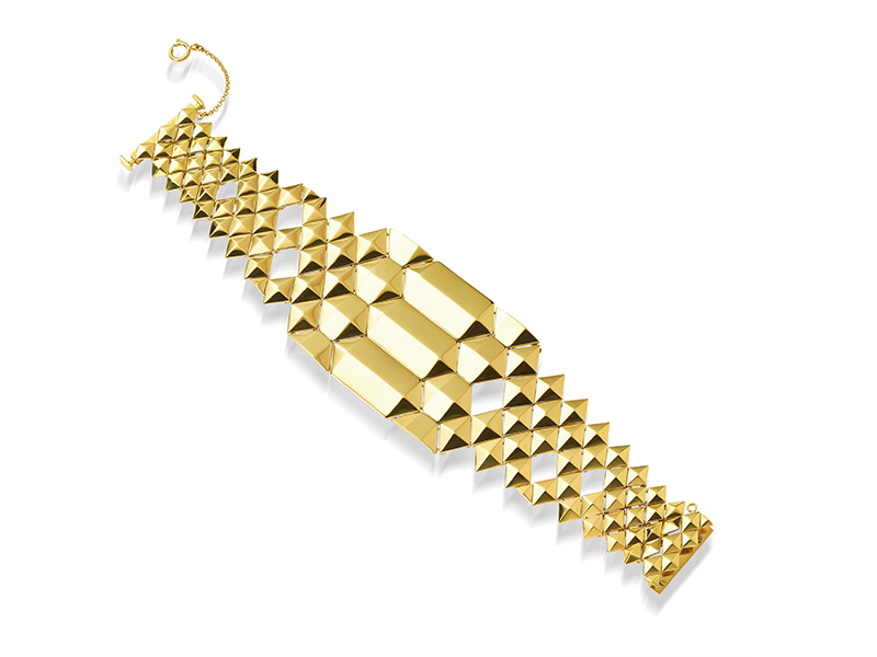 Cadar - Python Wide bracelet mounted on 18K yellow gold 