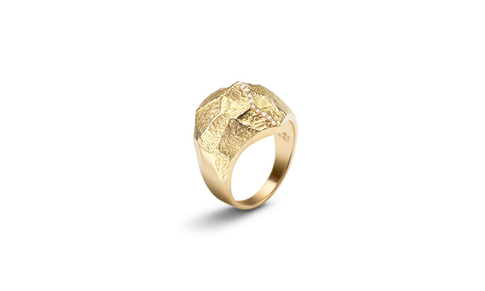 Bonnet Altitude ring 18ct yellow gold G-VS diamonds