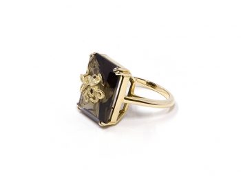 Pulpo smoky quartz ring
