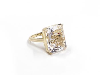 Pulpo rock crystal ring