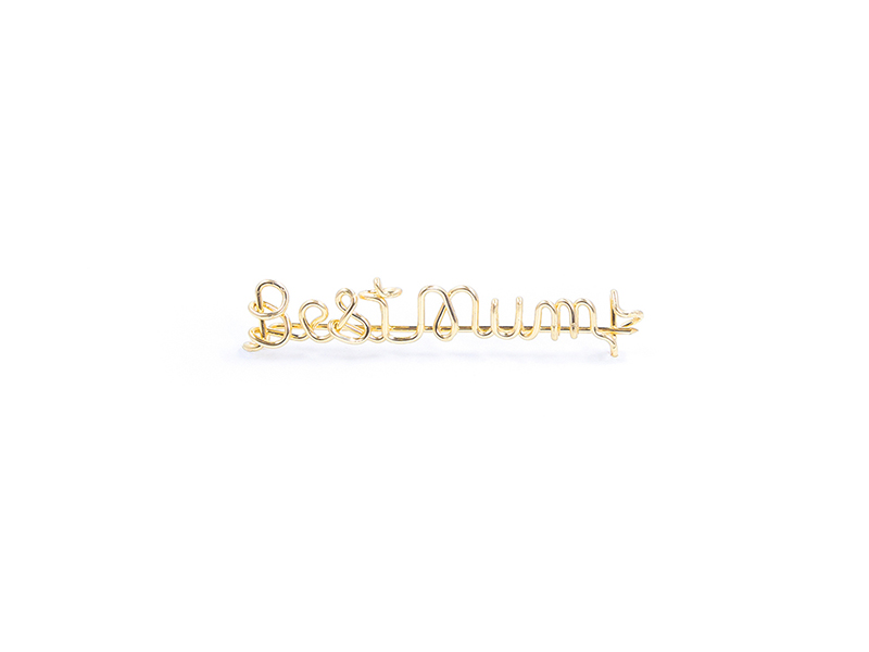 by Elia - Best Mum Filled Gold Brooch - mother's day gift