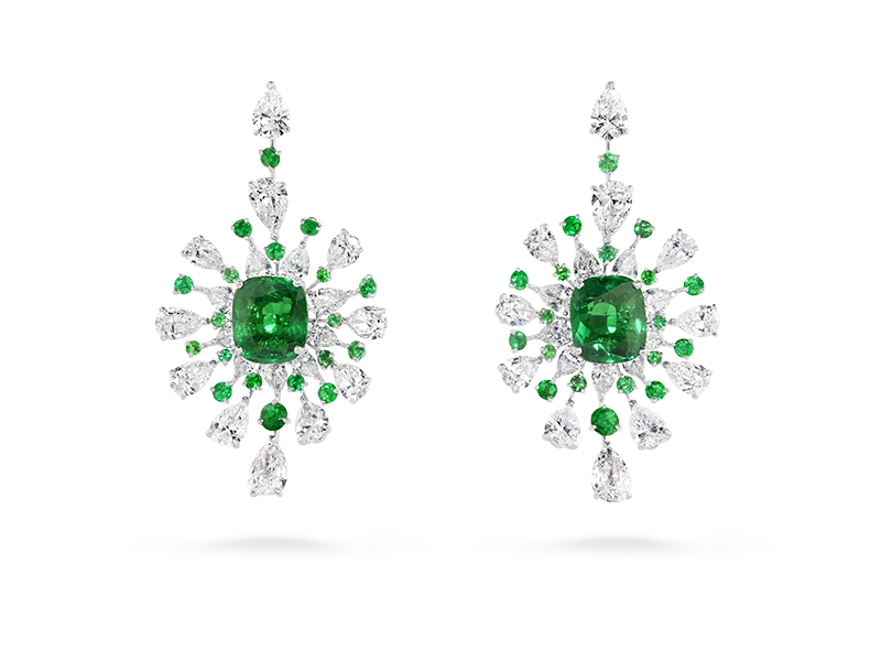 David Morris - Cush Emerald Diamond Earrings