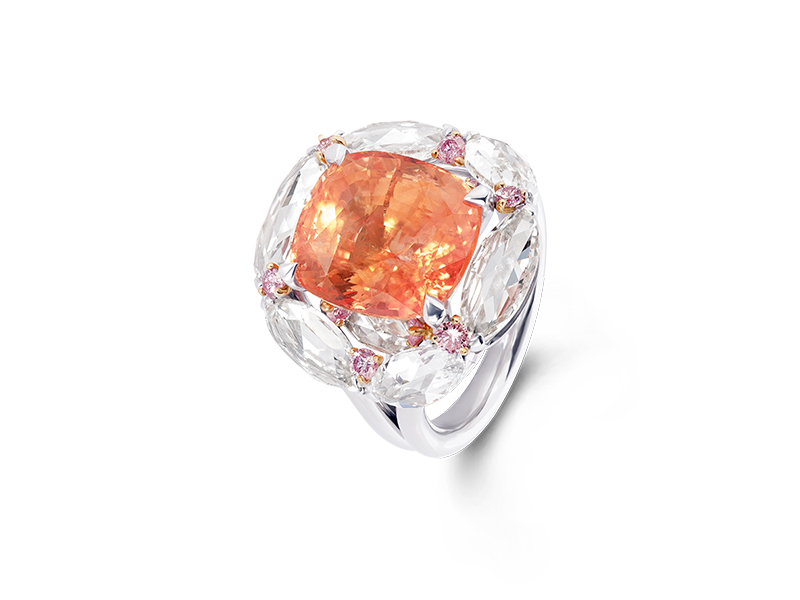 David Morris - Padparadscha sapphire ring 